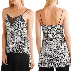 Adam Lippes Black White Gold Silk Top